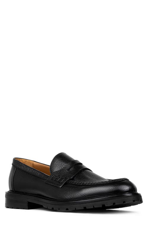 Shop Donald Pliner Lug Penny Loafer In Black