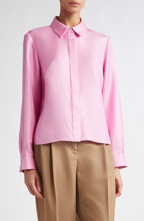 PARTOW Lara Silk Twill Button-Up Shirt in Lilac 