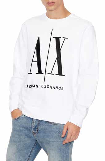 Icon logo french terry cotton crew neck sweatshirt | ARMANI EXCHANGE Man