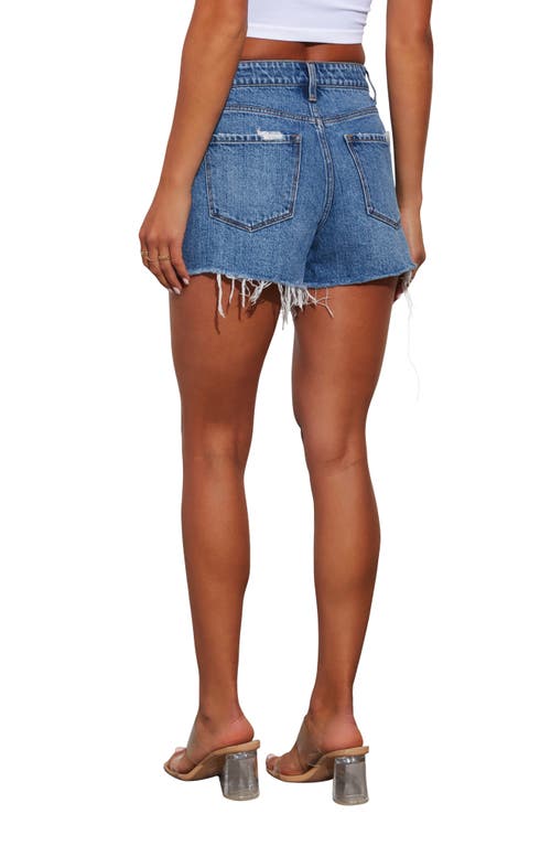 Shop Vici Collection Jolene High Waist Denim Cutoff Shorts In Medium Wash