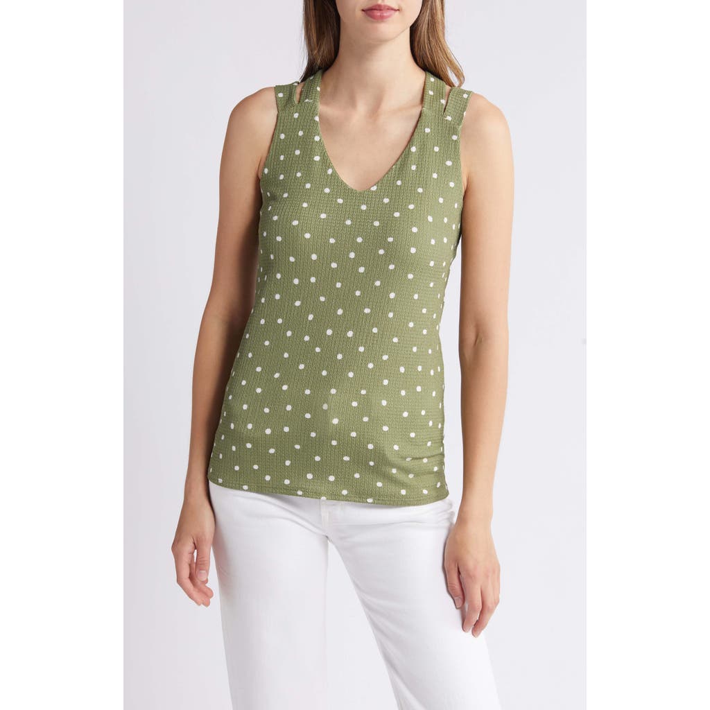 Loveappella Crisscross Tank Top In Sage