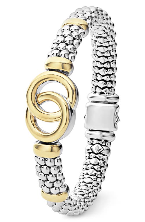 Lagos Signature Caviar Interlock Circle Bracelet In Silver