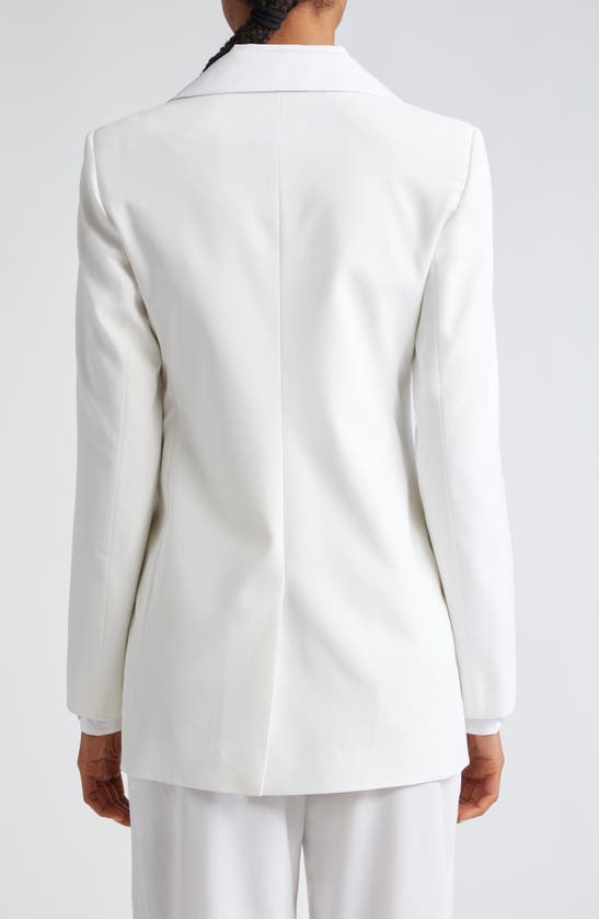 Shop Eleventy Double Breasted Satin Tuxedo Jacket In White