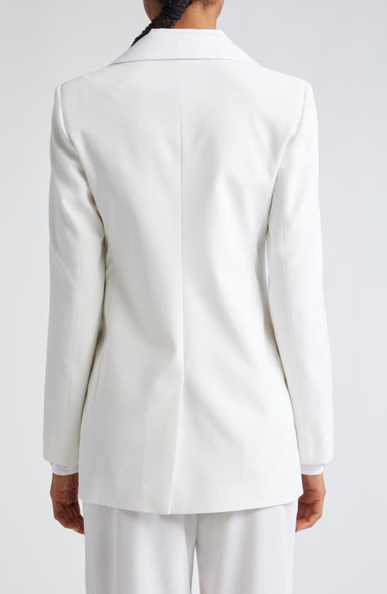 Eleventy Double Breasted Satin Tuxedo Jacket In White