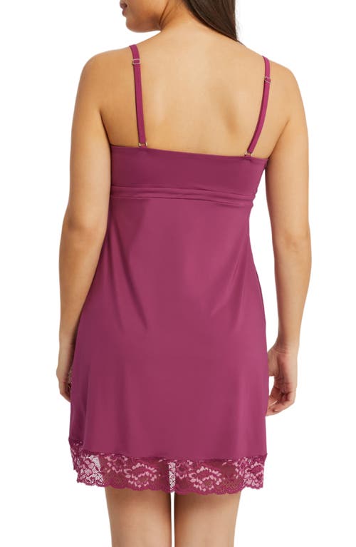 Shop Montelle Intimates Lace Bust Support Chemise In Cranberry/rose