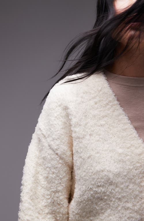 Shop Topshop Oversize Bouclé Cardigan In Marshmallow