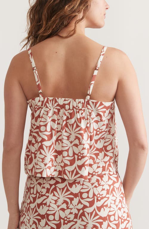 Shop Marine Layer Celeste Floral Hemp Blend Camisole In Auburn Tropicali