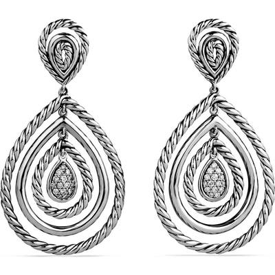 David Yurman Cable Classics Teardrop Earrings With Diamonds