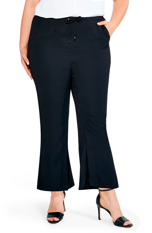 NIC+ZOE Matte Satin Split Leg Pants in Black Onyx
