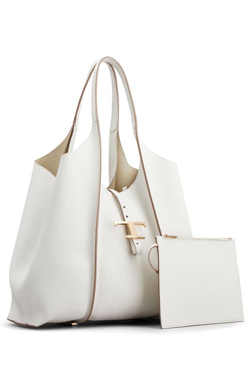 Shop Tod's Medium Shopping Tote In Bianco Calce
