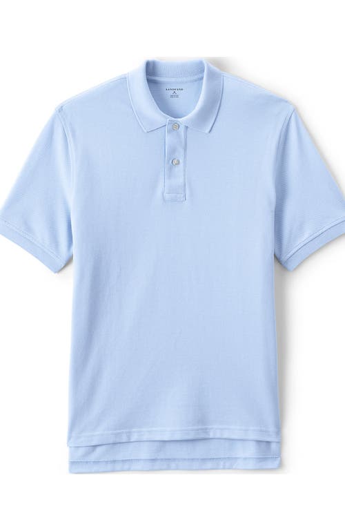 Shop Lands' End School Uniform Young  Short Sleeve Mesh Polo Shirt In Blue