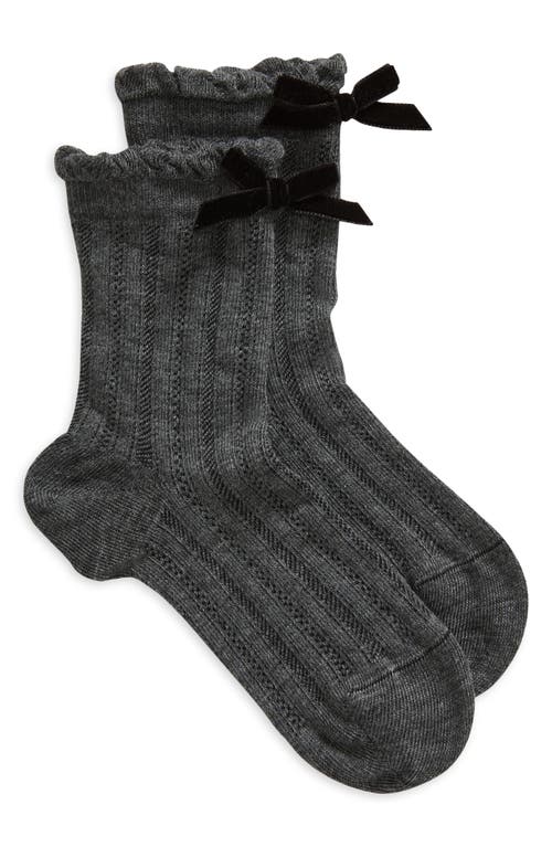 Oroblu Papillon Crew Socks In Grey Melange