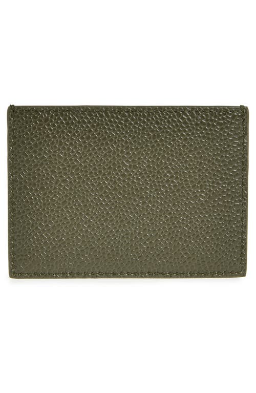 Thom Browne Calfskin Classic Card Case In Dark Green