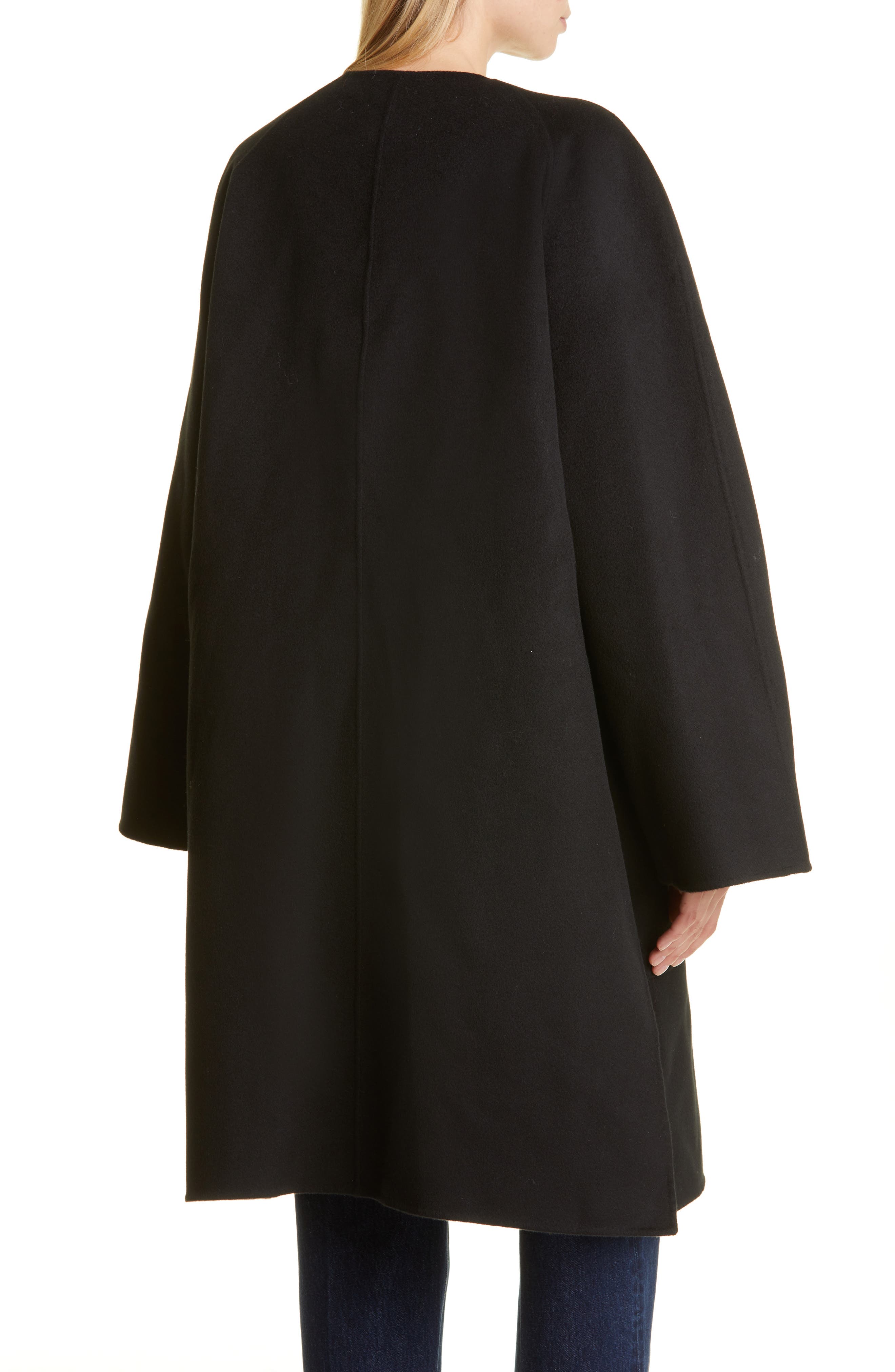 Totême Women's Doublé Wool Cape Coat in Black