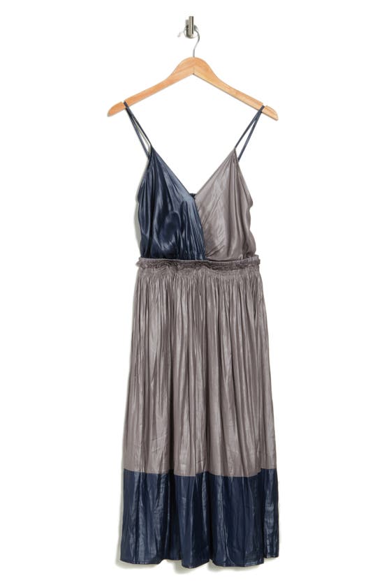 Current Air Pleated Dress In Grey Navy | ModeSens