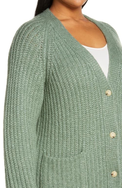 Vince Ribbed-knit Alpaca Wool-blend Cardigan In Jadeite