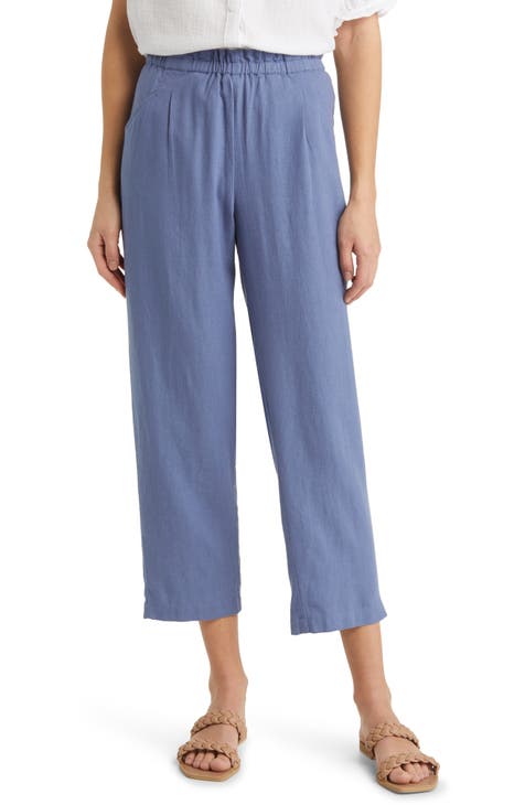 Linen Blend Ankle Pants