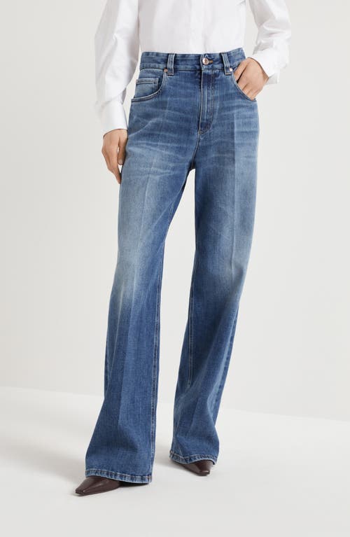 Shop Brunello Cucinelli Five-pocket Loose Trousers In Dark Denim