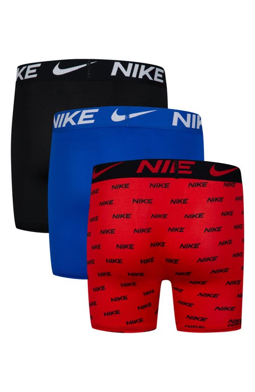 Shop Nike Kids' Assorted 3-pack Micro Essentials Boxer Briefs In Black/blue/red