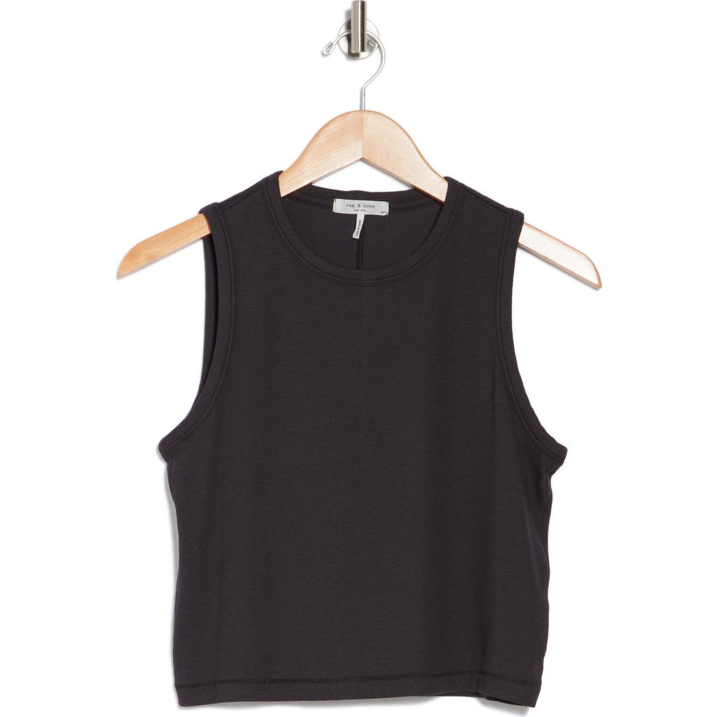Rag & Bone Essie Rib Crop Tank In Black