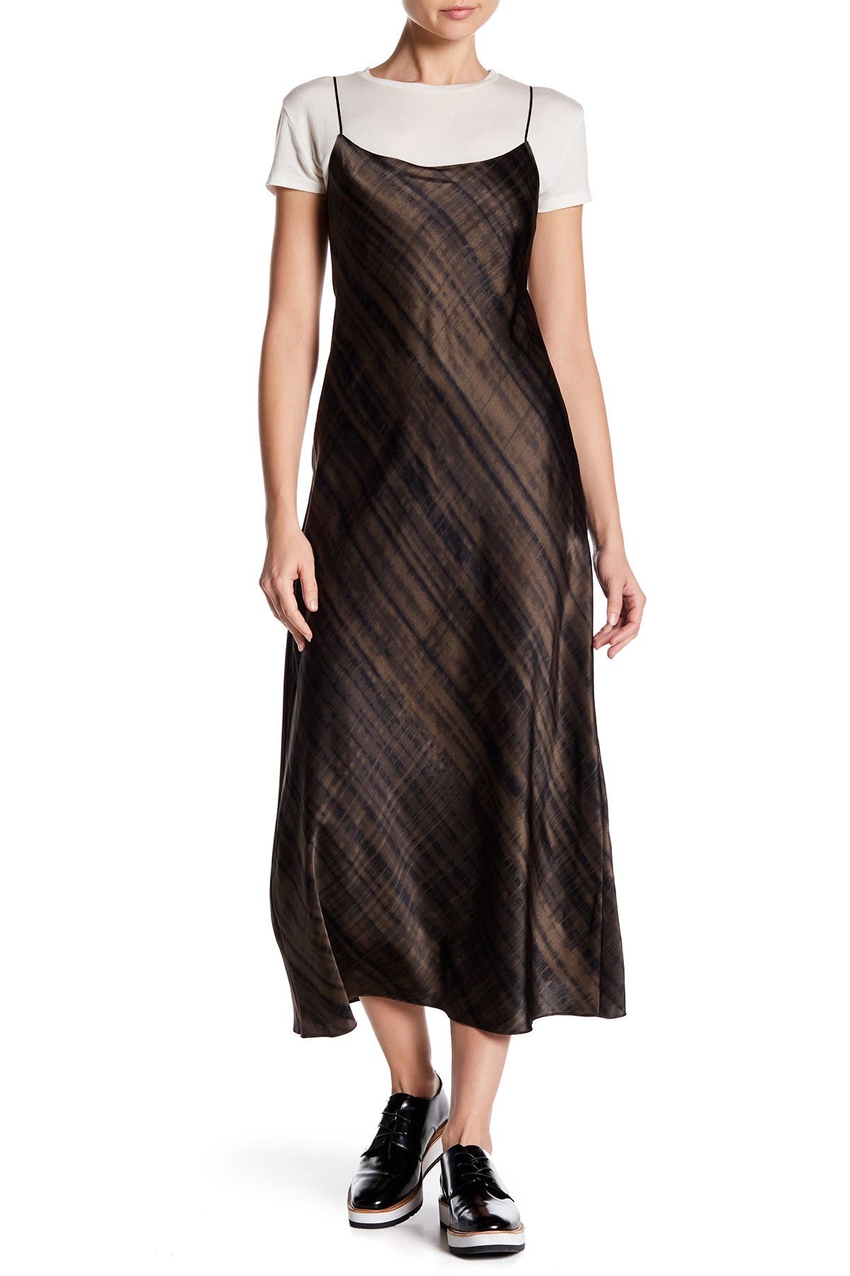 vince plaid slip dress