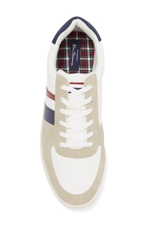 Shop Ben Sherman Hyde Sneaker In White/navy/red