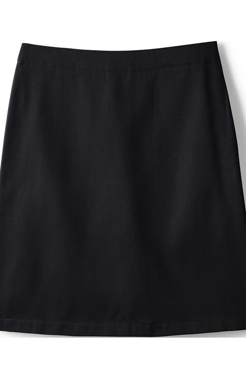 Shop Lands' End School Uniform Girls Slim Blend Chino Skort Top Of Knee In Black