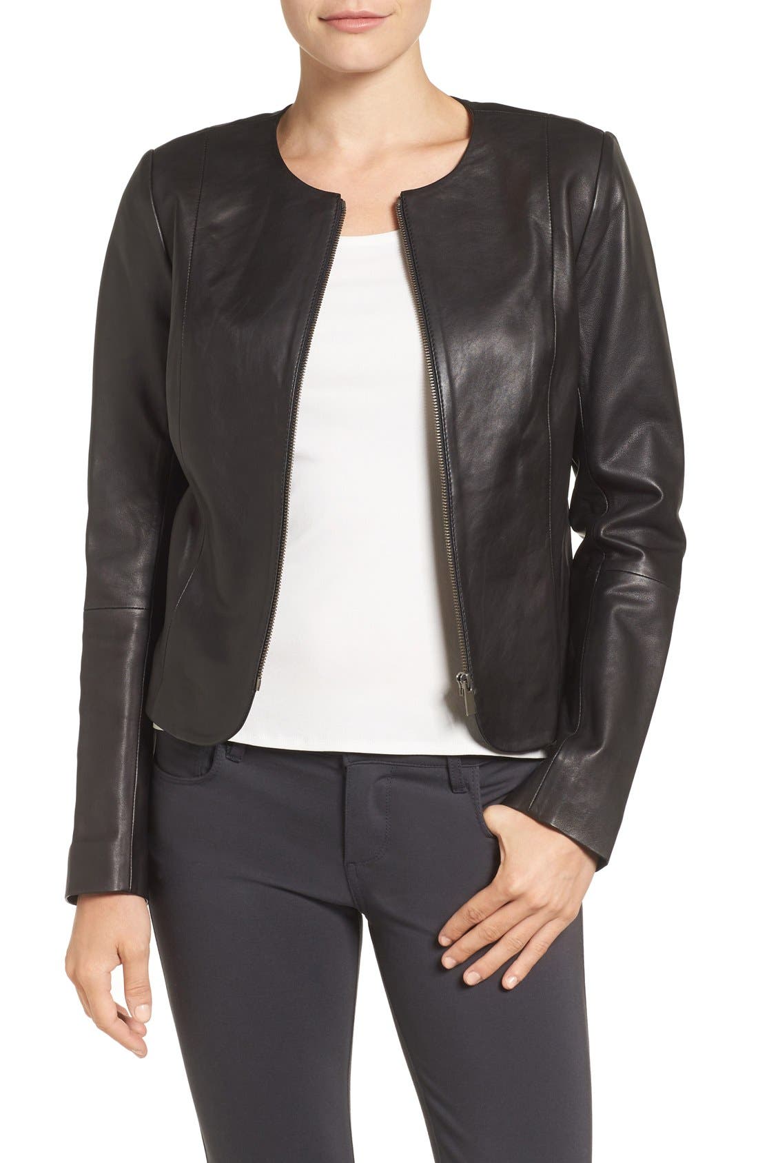 Emerson Rose Zip Front Leather Jacket Nordstrom