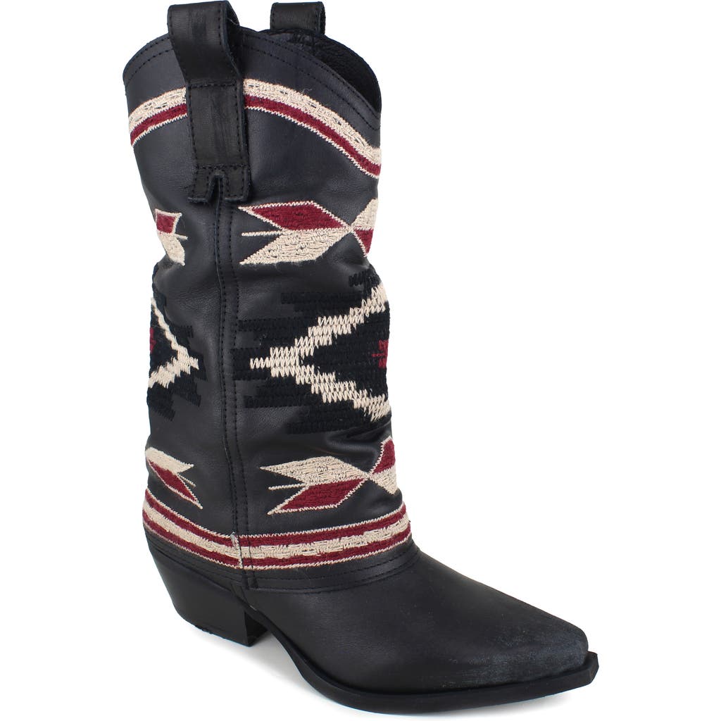 ZIGI Azra Western Boot in Black Leather
