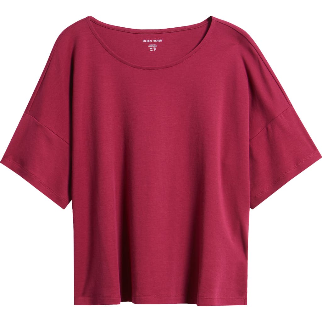 Shop Eileen Fisher Sleep Eileen Fisher Boxy Organic Cotton Pajama Top In Roseberry
