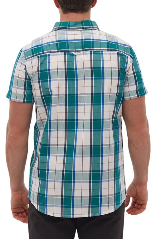Shop Bench . Stavo Short Sleeve Check Shirt In White Green Blue