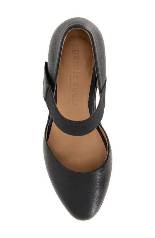 Shop Gentle Souls By Kenneth Cole Gentle Souls Oriana Ankle Strap Wedge Pump In Black Leather