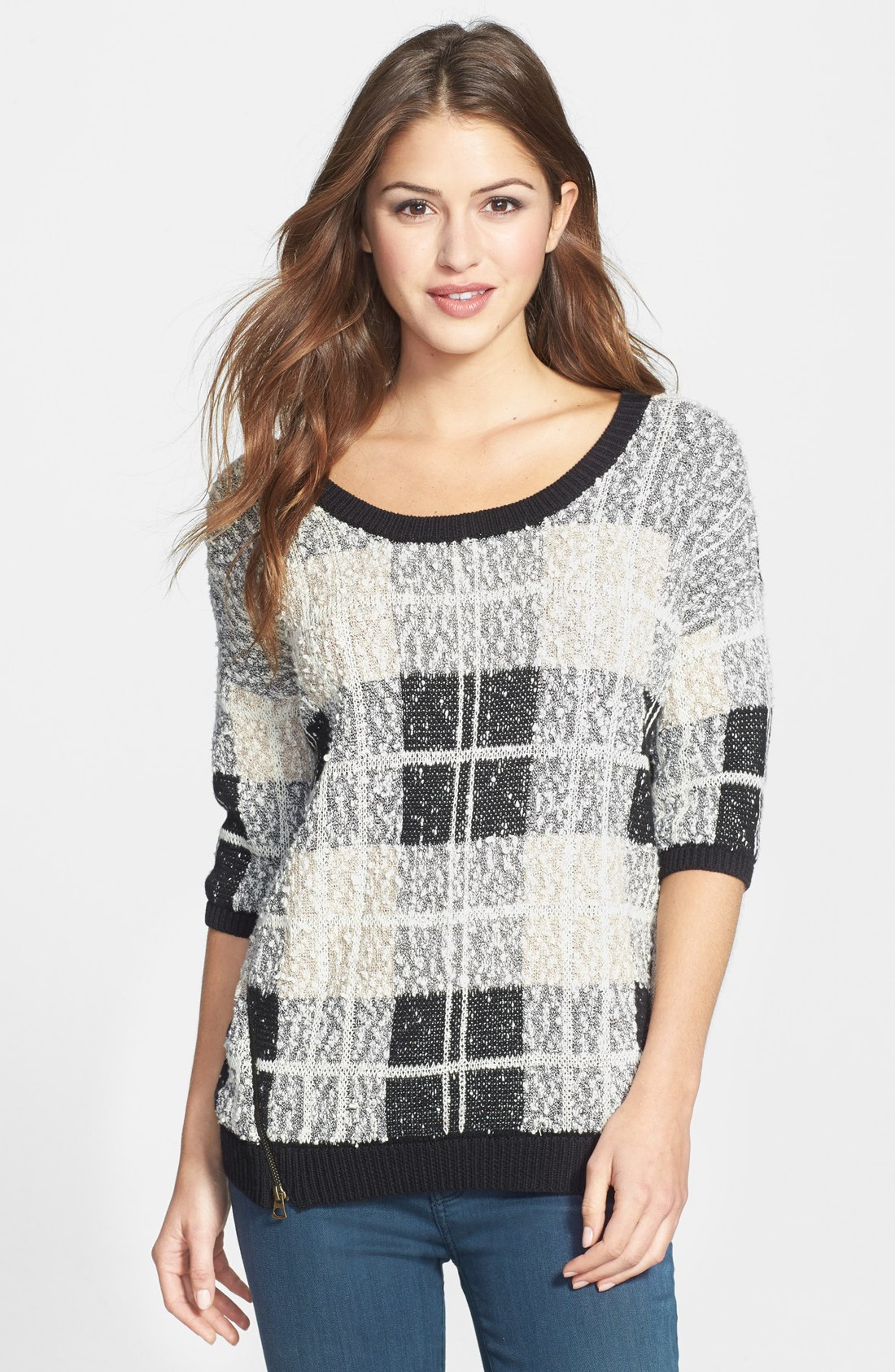 Lucky Brand Plaid Cotton Blend Pullover | Nordstrom