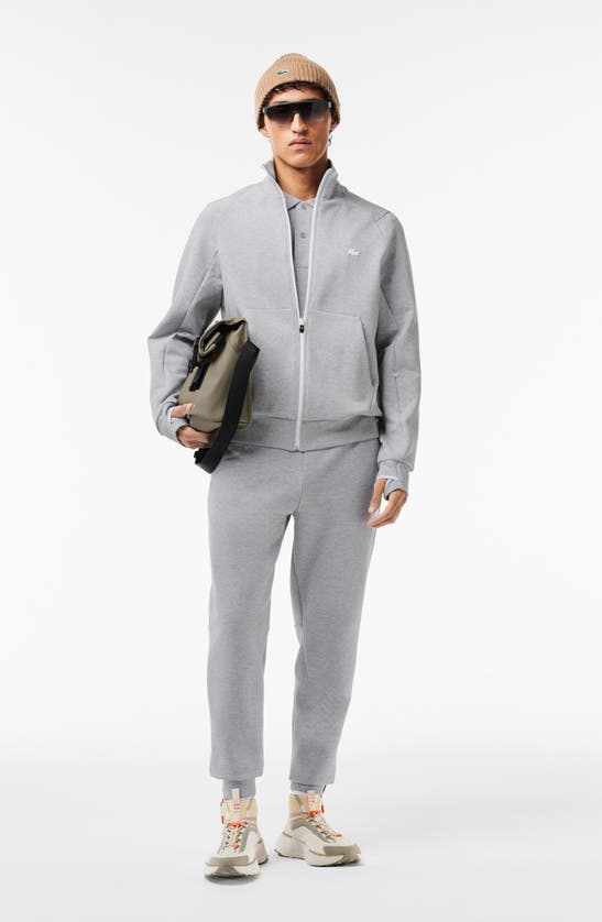 Lacoste Zip-up Jacket In Argent Chine