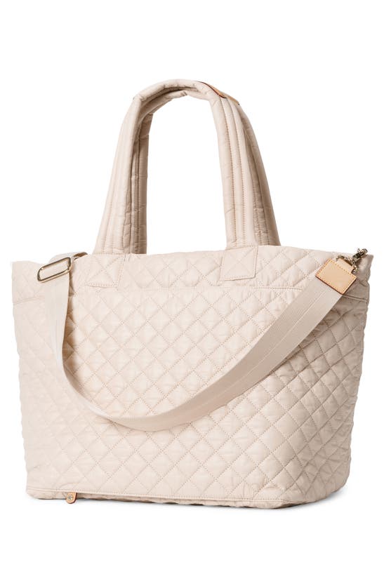 Shop Mz Wallace Large Metro Deluxe Quilted Nylon Tote In Mushroom