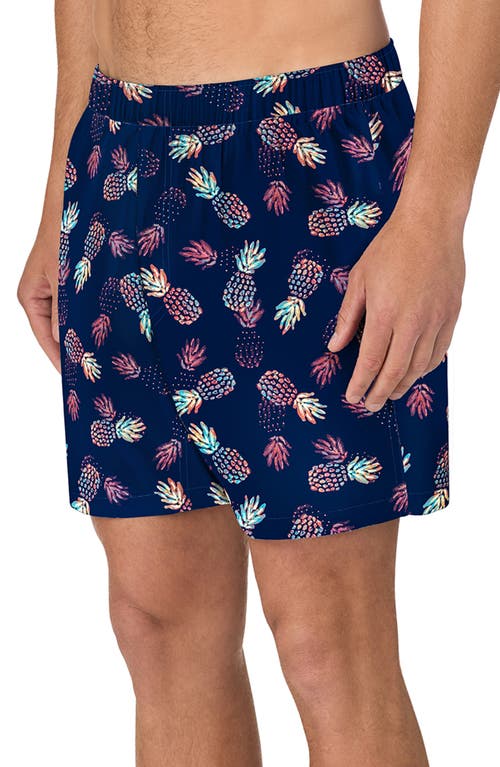 Shop Tommy Bahama Cotton Woven Pajama Boxers In Navygrph