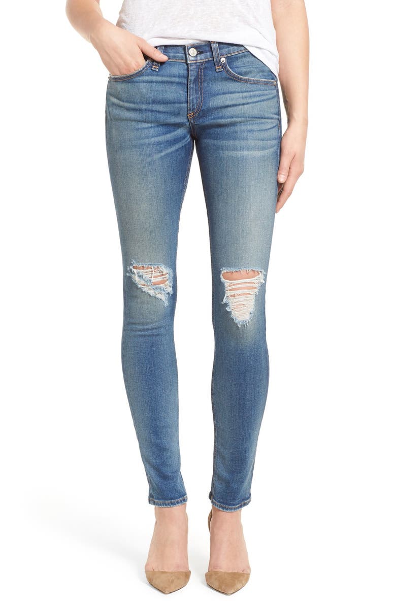 rag & bone/JEAN Destroyed Skinny Jeans (Carmine) | Nordstrom