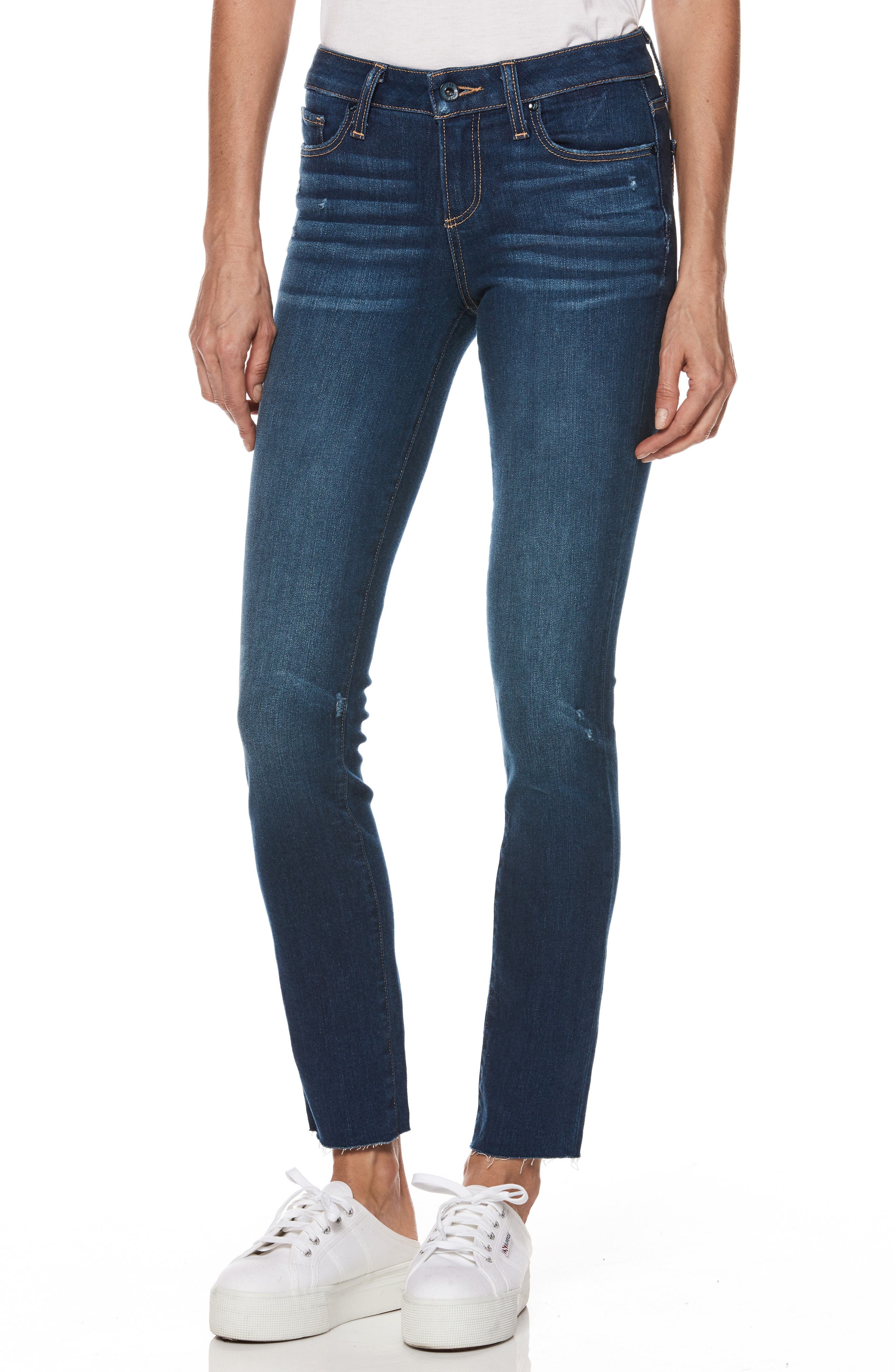 Paige Skyline Transcend Vintage Raw Hem Skinny Jeans Nordstrom Rack