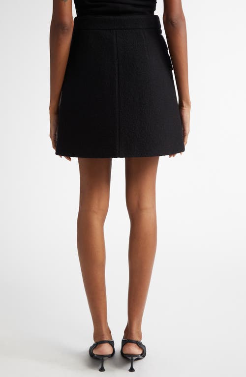 Proenza Schouler Mei Faux Leather Pocket Button-front Wool Mini Skirt In Black