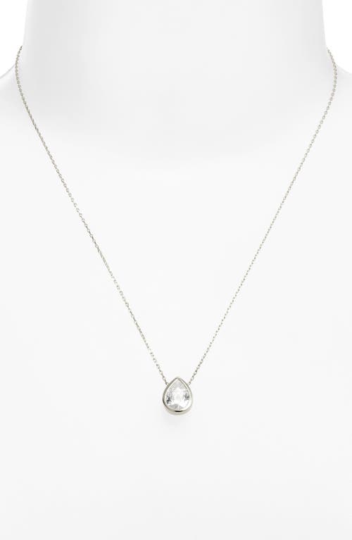 SHYMI SHYMI PEAR CUBIC ZIRCONIA BEZEL PENDANT NECKLACE 