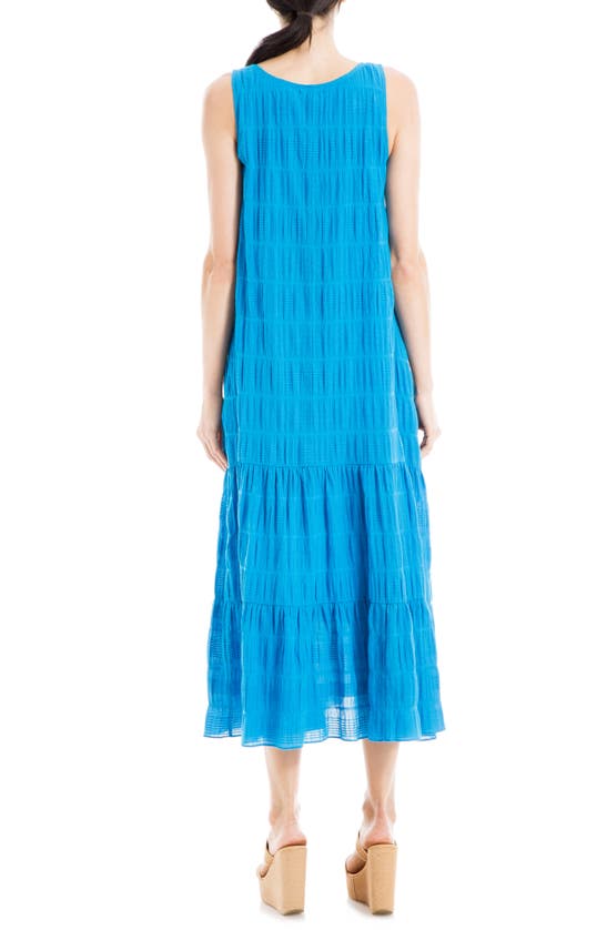 Shop Max Studio London Smocked Tiered Maxi Dress In Lapis-lapis