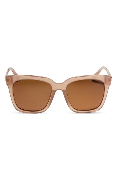 Diff Bella 54mm Polarized Square Sunglasses In Brown