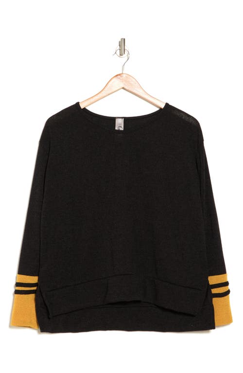 Go Couture Spring Varsity Sweater In Black