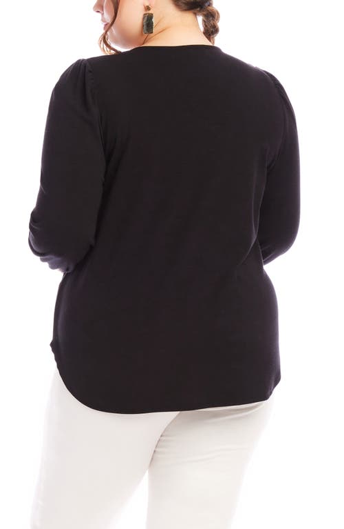 Shop Karen Kane Puff Sleeve Top In Black