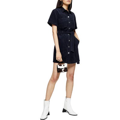 Topshop Corduroy Minidress, US (fits like 2-4) - Blue