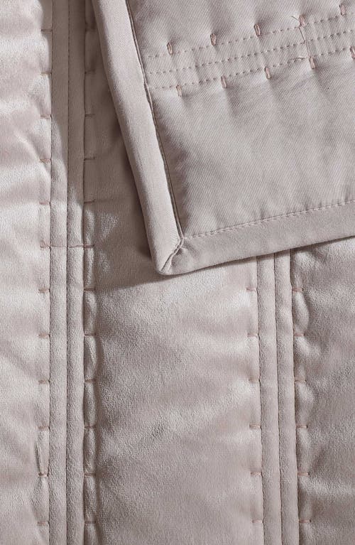 Vera Wang Velvet Linear Stitch Quilt Set In French Clay