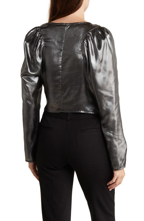 Vero Moda Scarlet Long Sleeve Wrap Top In Silver