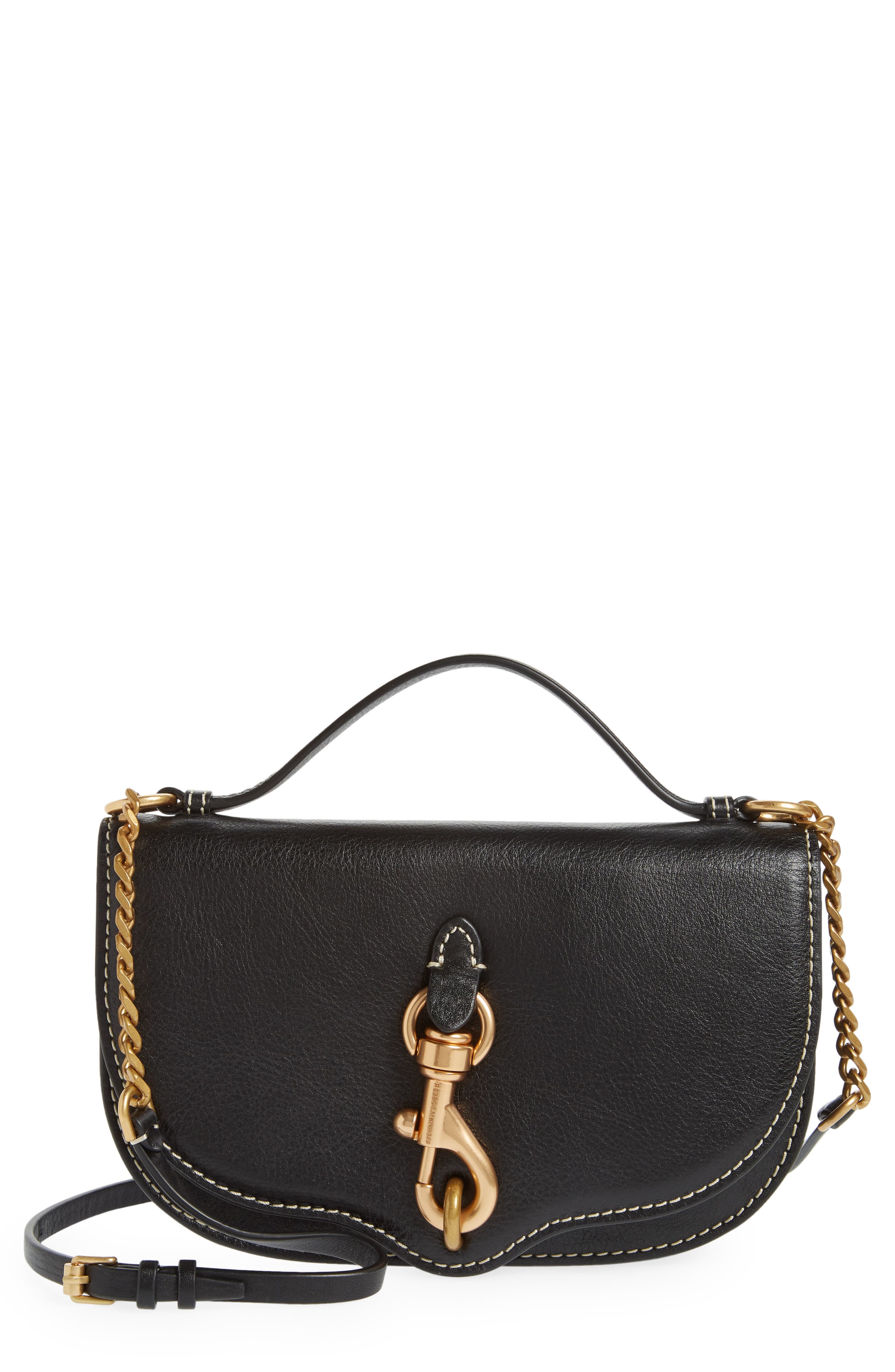 Rebecca Minkoff Megan Leather Half Moon Crossbody Bag in Black at Nordstrom