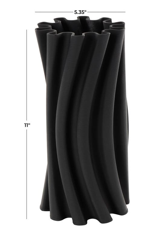 Vivian Lune Home Black Ceramic Vase In Black
