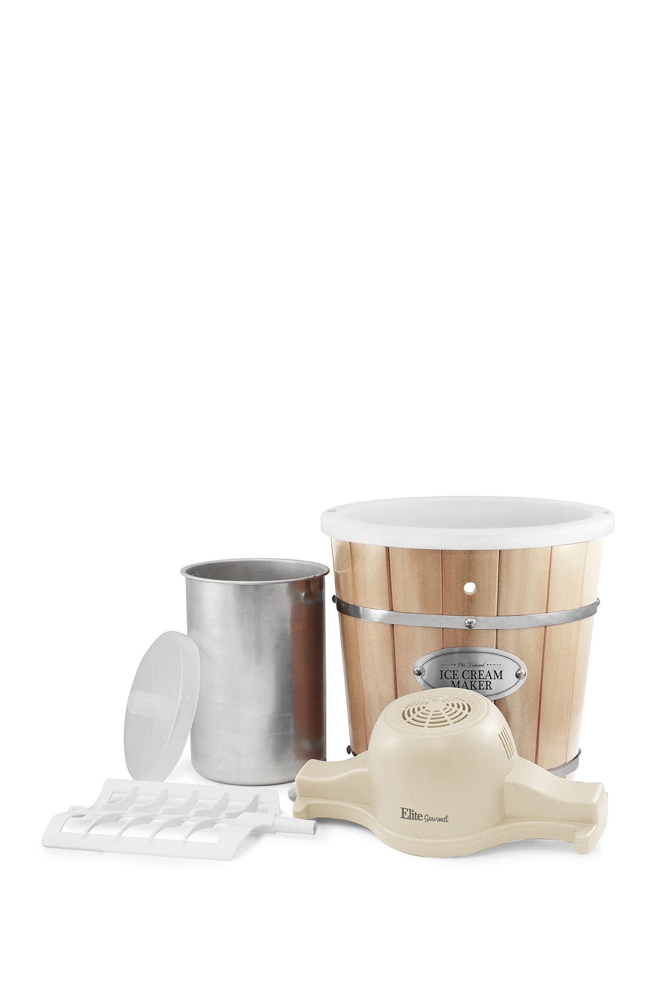 MAXIMATIC Elite Gourmet 4Qt. Old Fashioned Pine Bucket Electric Ice